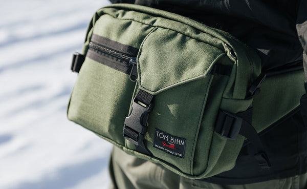 Person wearing the LPD waist-pack style.